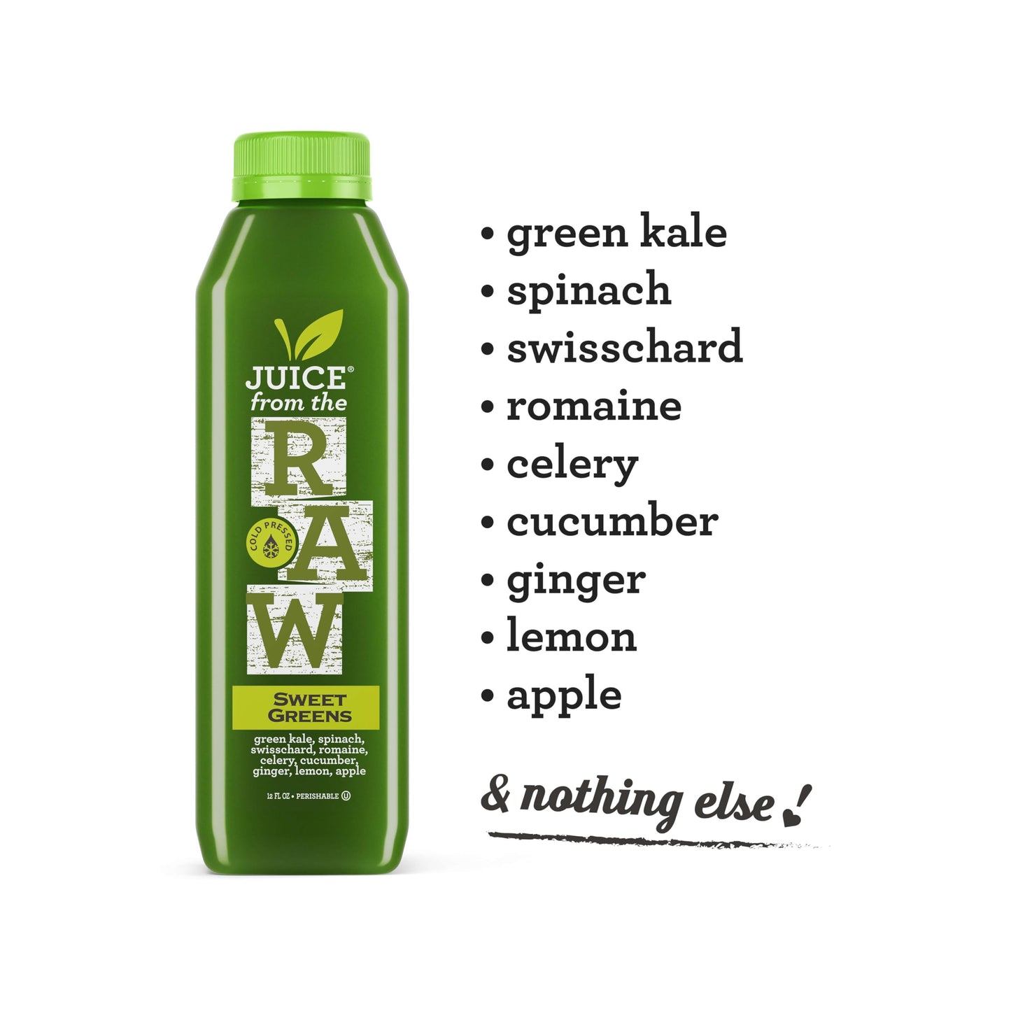 Juice Cleanse - Maintenance Greens by Juice From the RAW® - Most Popular Juice Cleanse to Lose Weight Quickly/Detoxify Your Body / 100% Raw Cold-Pressed Juices (30 Total 12 oz. Bottles)