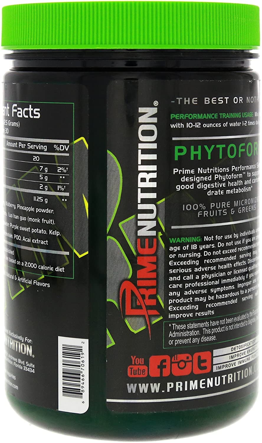 Phytoform | Fruits & Greens | Prime Nutrition | 375g | 30 Servings (Kiwi-Strawberry)
