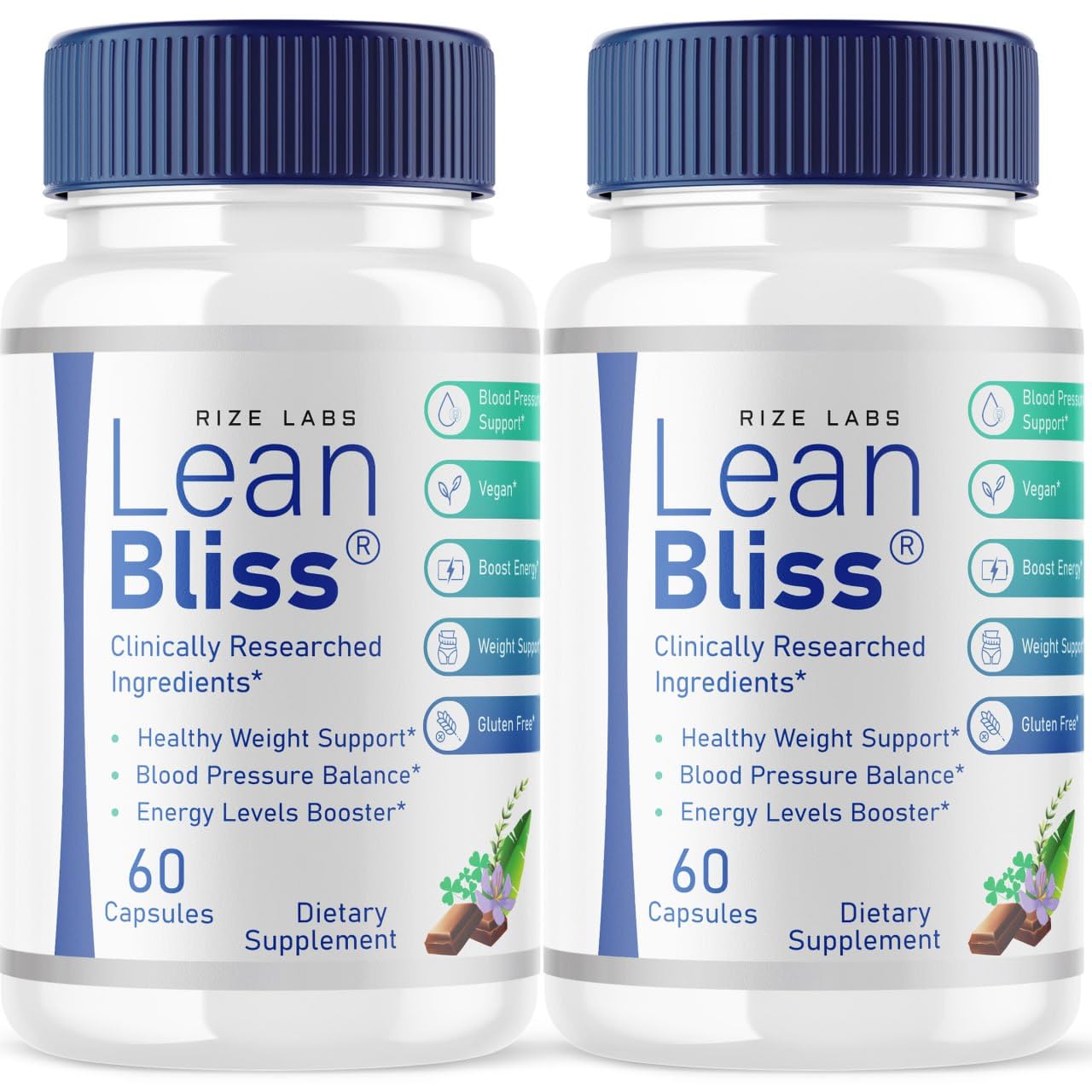 (2 Pack) Lean Bliss - Lean Bliss Weight Health Advanced Formula, LeanBliss Capsules for Natural Weight Management & Blood Support, LeanBliss Dietary Supplement (120 Capsules)