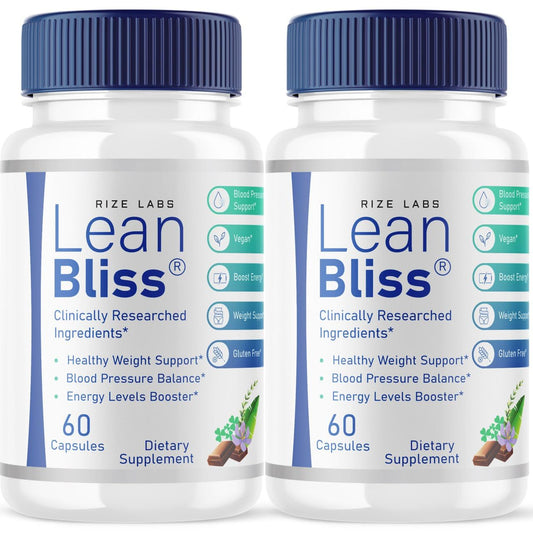 (2 Pack) Lean Bliss - Lean Bliss Weight Health Advanced Formula, LeanBliss Capsules for Natural Weight Management & Blood Support, LeanBliss Dietary Supplement (120 Capsules)