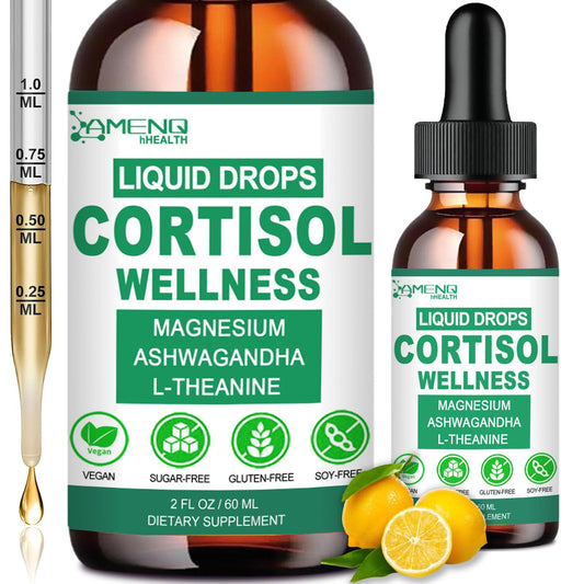 2 Pack Cortisol Supplements for Women & Men, 16-in-1 Cortisol Reducer Detox Manager w. Magnesium, Ksm-66 Ashwagandha, L-Theanine, Rhodiola, Phosphatidylserine for Lower Cortisol, Mood, Focus, Sleep