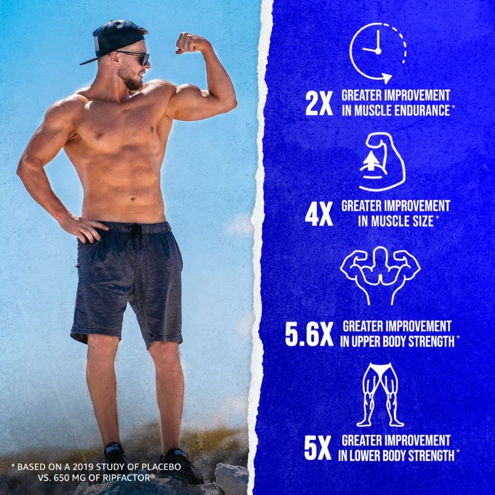 ALPHA LION Gains Candy, Supplement Pills for Muscle Growth, Size, & Strength, Nitric Oxide Booster, Muscle Builder, Use Daily to Upgrade Energy & Workout Performance, 60 Capsules (RipFACTOR®)