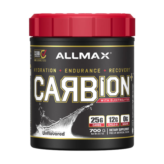 ALLMAX Nutrition - CARBION+ Workout Hydration Supplement Powder with Electrolytes, Supports Endurance, Recovery, and Exercise Performance, Gluten Free and Vegan, Unflavored, 25 Servings