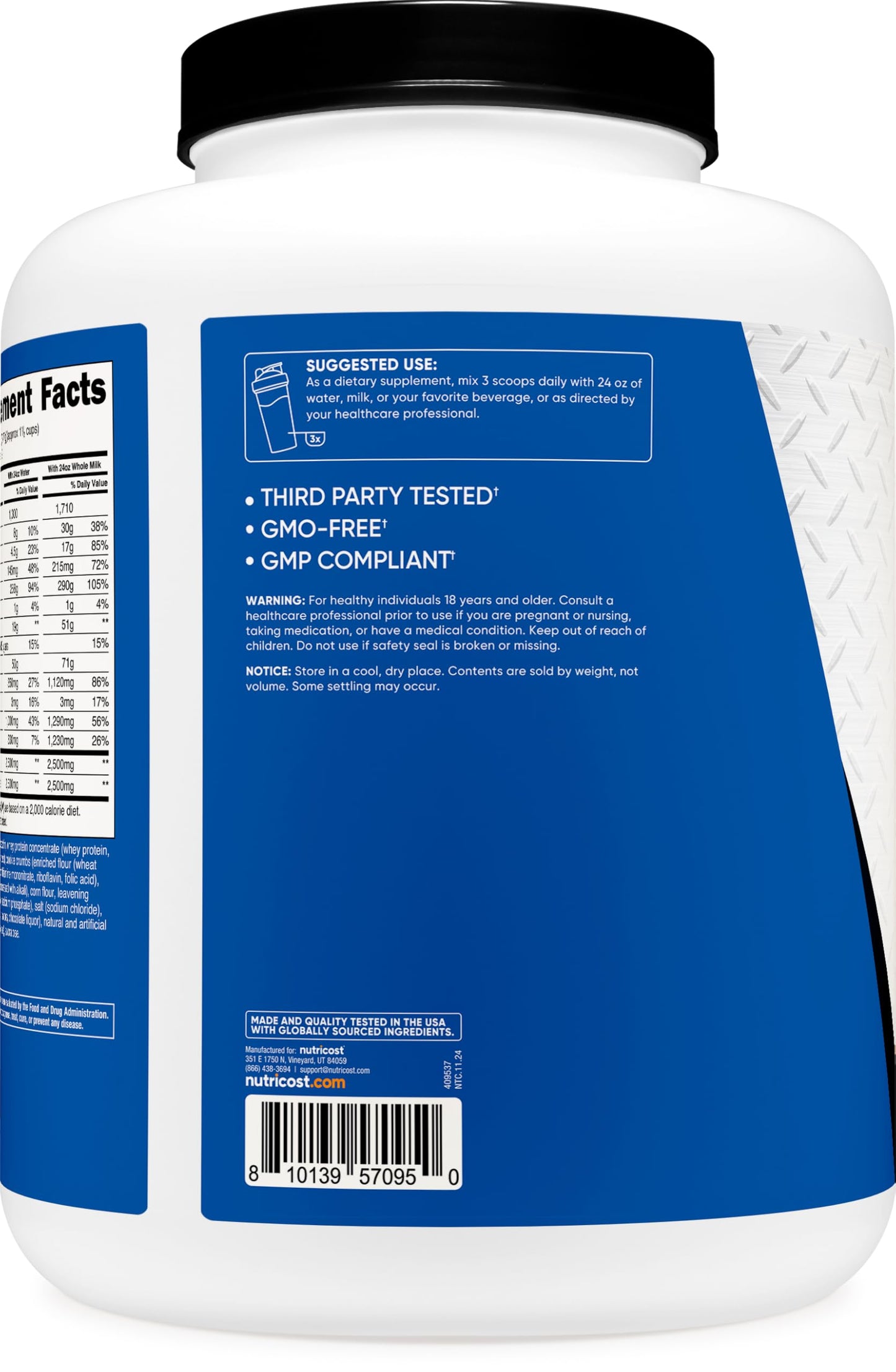 Nutricost Mass Gainer Cookies N Cream Flavor, 6.9 LBS, 50 Grams of Protein Per Serving - Non-GMO