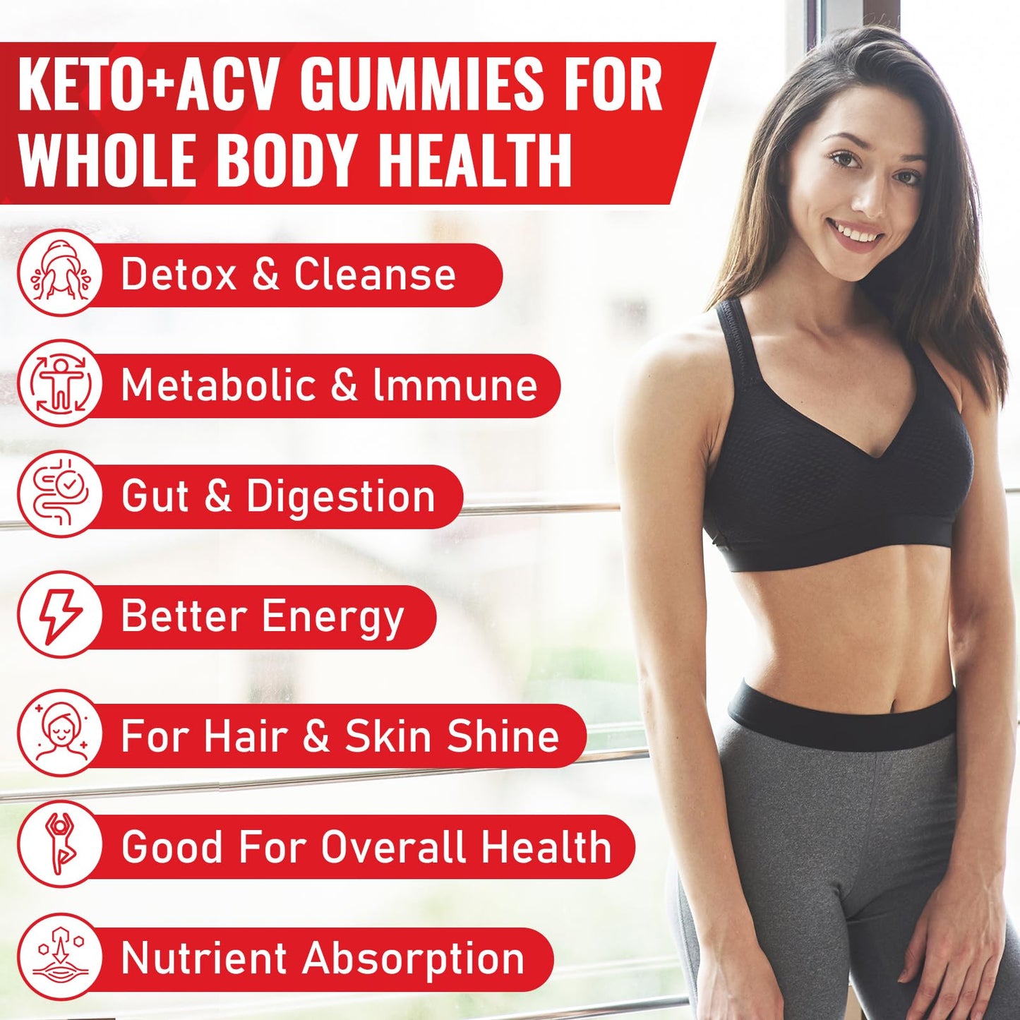 Apple Cider Vinegar Gummies, Keto ACV Gummies with Probiotics, Vitamin B12 & Keto Support, 2000 mg ACV with Mother for Digestion, Metabolism, Cleanse & Detox Diet, Vegan, Low Sugar, 120 Counts