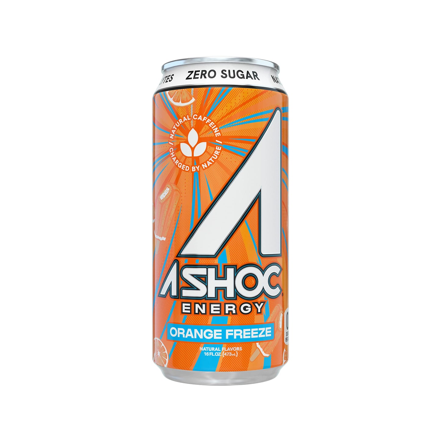 A SHOC Orange Freeze Energy Drink 16 fl oz can Pack of 12