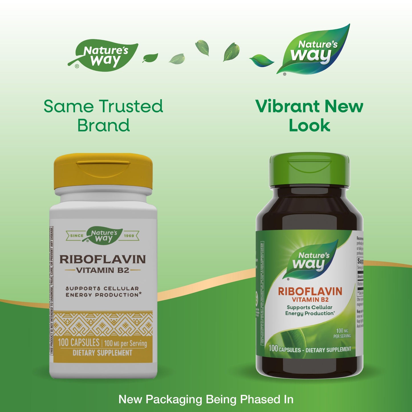 Nature's Way Riboflavin Vitamin B2, Supports Cellular Energy Production*, High Potency Riboflavin, 100 mg per Serving, 100 Capsules (Packaging May Vary)