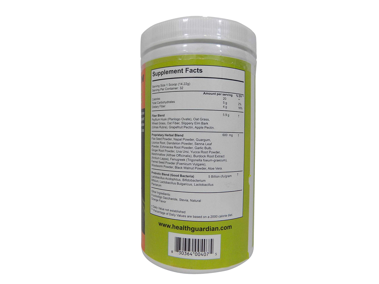 Health Guardian Colon Cleanse 30 Day Serving Orange Powder