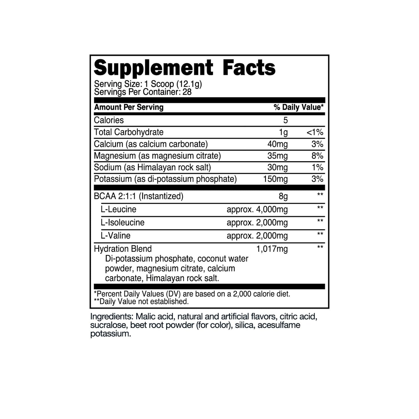 TransformHQ BCAA 2:1:1 Powder - (Kiwi Strawberry) 28 Servings - Perform - Gluten Free, Non-GMO