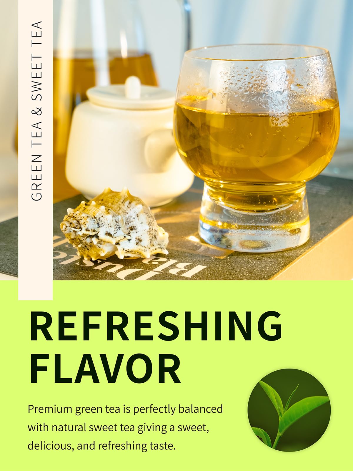 TeeLux Sweet Iced Tea Bags Green Tea Blended with Natural Sweet Tea QuartSized Refreshing Iced Green Tea Zero Sugar 30 Count