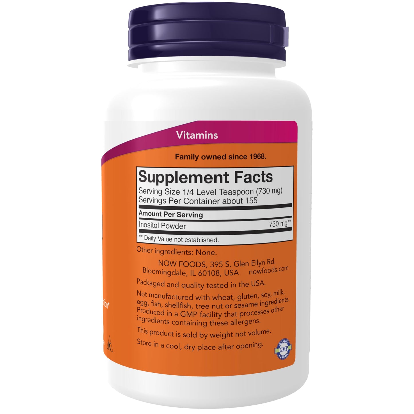 NOW Foods Supplements, Inositol Powder, Neurotransmitter Signaling*, Cellular Health*, 4-Ounce