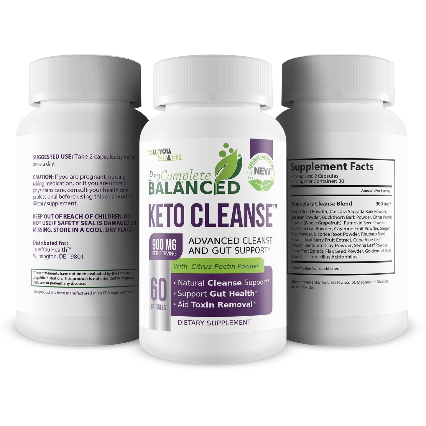 Keto Cleanse - Pro Complete Balanced Cleanse & Gut Support - Aid Toxin Removal & Nutrient Absorption - Help Cleanse The Body & Digestive Tract - All Natural Formula - Promote Healthy Gut & Digestion