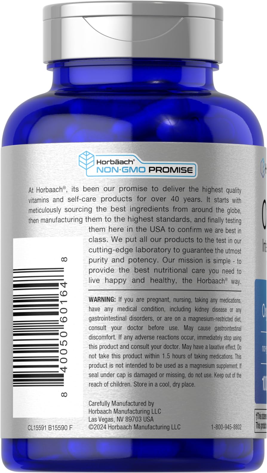 Horbäach Colon Cleanse | 100 Capsules | Non-GMO & Gluten Free Colon Cleanser Pills for Adults | with Ozonated Magnesium