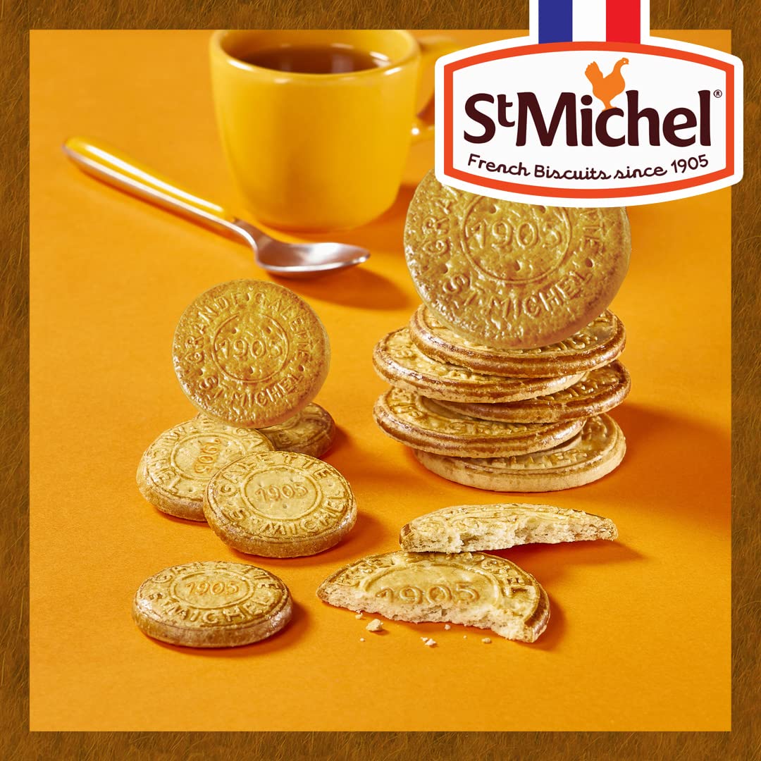 St Michel Grandes Galettes Butter Cookies Biscuits with Sea Salt 529oz Pack of 6 Made in France NonGMO Pure Butter Cookies