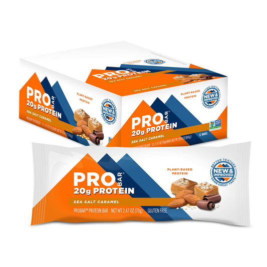 PROBAR  PROTEIN Bar Sea Salt Caramel NonGMO GlutenFree Healthy PlantBased Whole Food Ingredients Natural Energy 12 Count