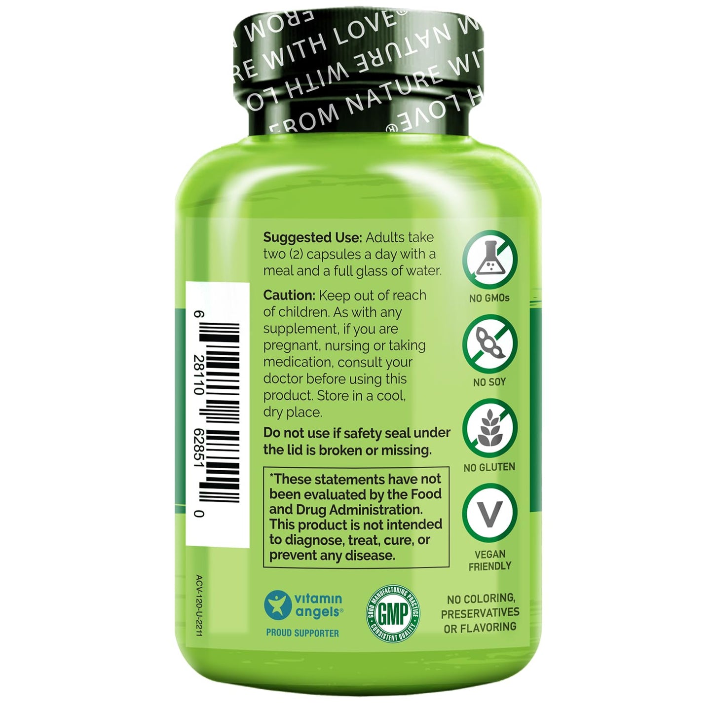 NATURELO Apple Cider Vinegar Capsules - Natural ACV with Mother Supplement for Men & Women for Detox, Cleanse and Weight Management - 120 Vegan Capsules