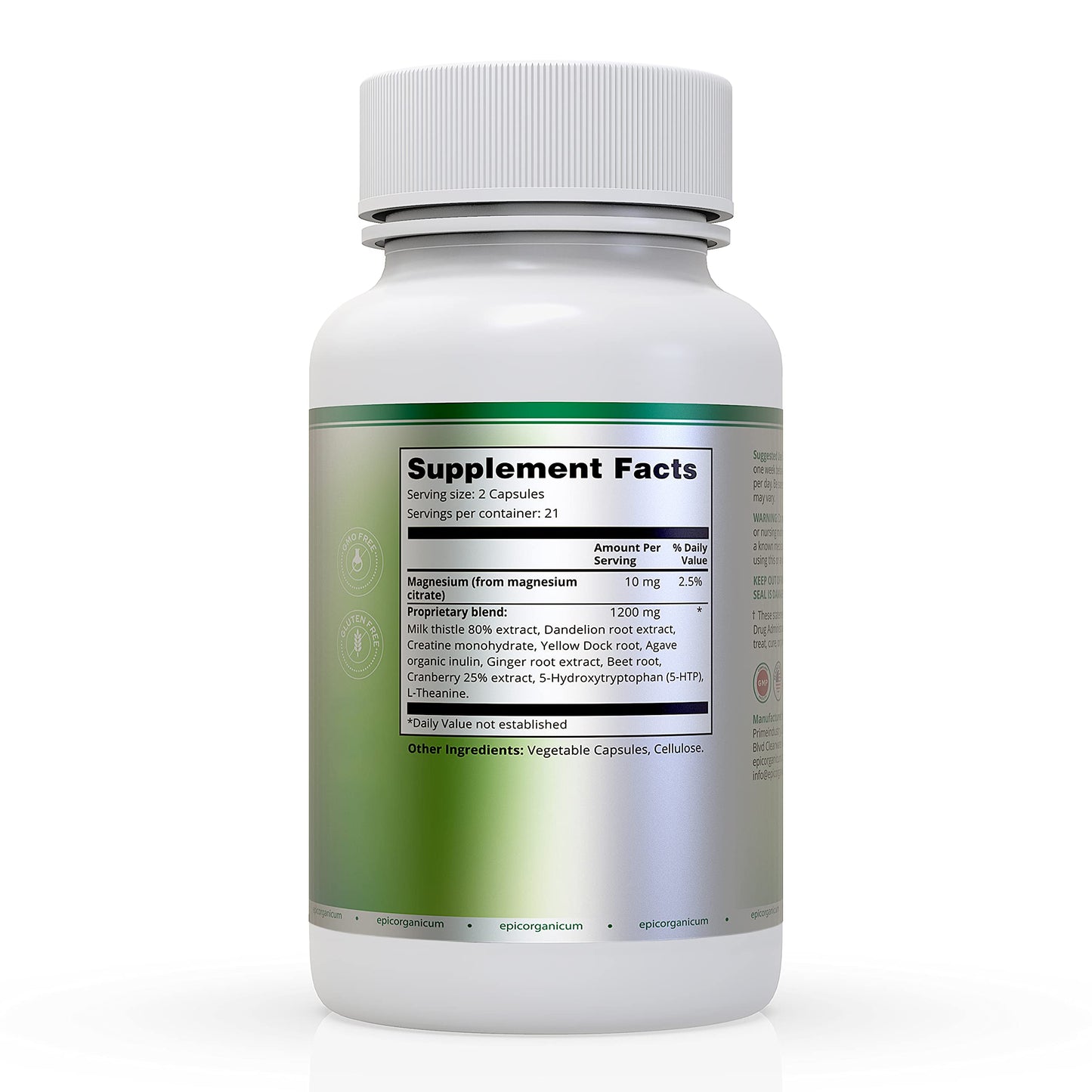 Epic Organicum 7 Day Detox Cleanse | Ultimate Strenght Colon Cleanse & Liver Detox | Promotes Healthy Gut Support | Detox Cleanse for Men & Women | Made in The USA | 42 Capsules