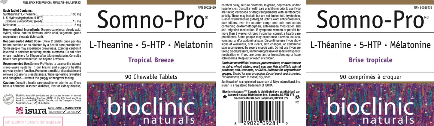 Bioclinic Naturals - Somno-Pro Tropical Breeze - 90 Chewable Tablets