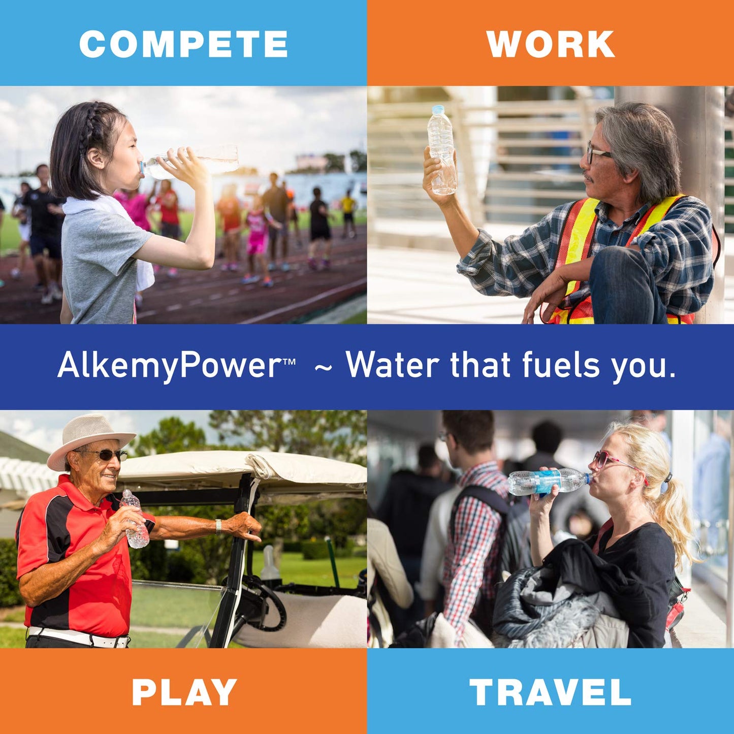 AlkemyPower™ Hydration Electrolyte Powder, No Sugars, Salts, Carbs, Flavors or Calories, 100% Natural, Convenient Stick Pack, 30 Count