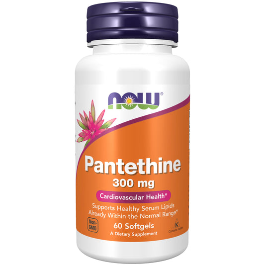 NOW Foods Supplements, Pantethine (Coenzyme A Precursor) 300 mg, Cardiovascular Health*, 60 Softgels
