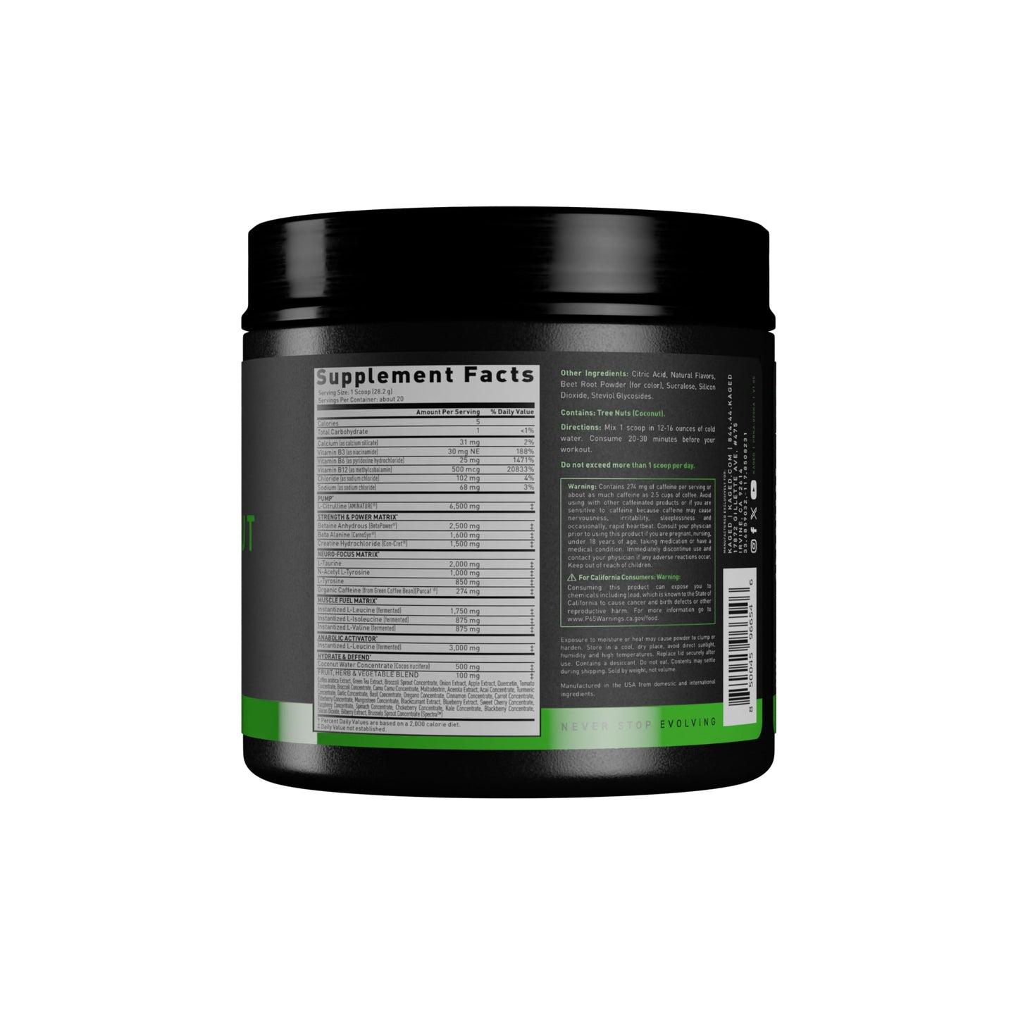 Kaged Original Pre Workout Powder | Krisp Apple | Pre-Kaged | Formulated with Creatine, Beta Alanine, Pure Caffeine | 20 Servings