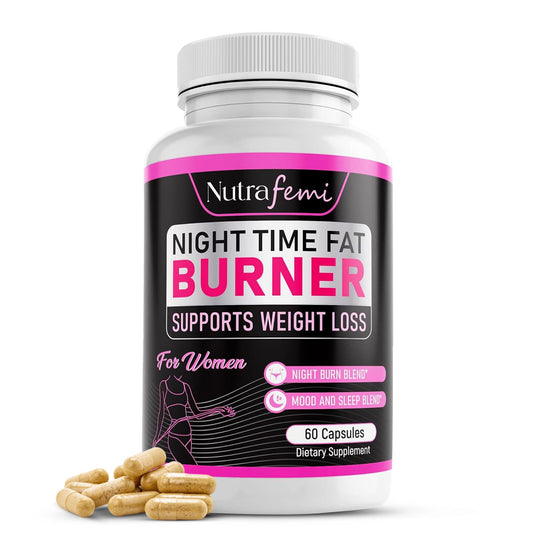 Fat Burner for Women | Weight Loss - Night Time Fat Burner with Carb Blocker & Appetite Suppressant | Less Craving | Belly Fat Burner & Thermogenic Metabolism Booster Made in USA | Third Party Tested