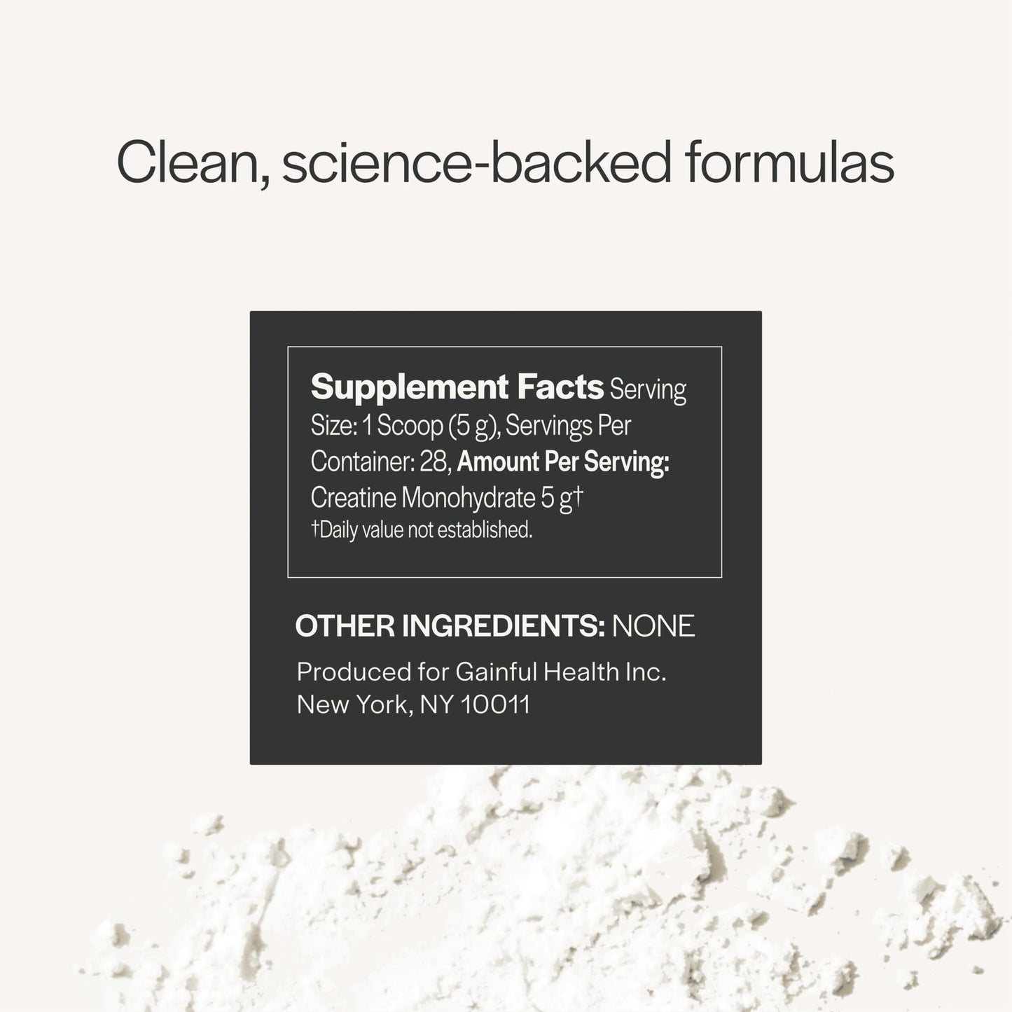 Gainful Creatine Powder, Post Workout Amino Acid Supplement, Muscle, Energy & Focus Support, 5g Creatine Monohydrate, Unflavored, 28 Servings