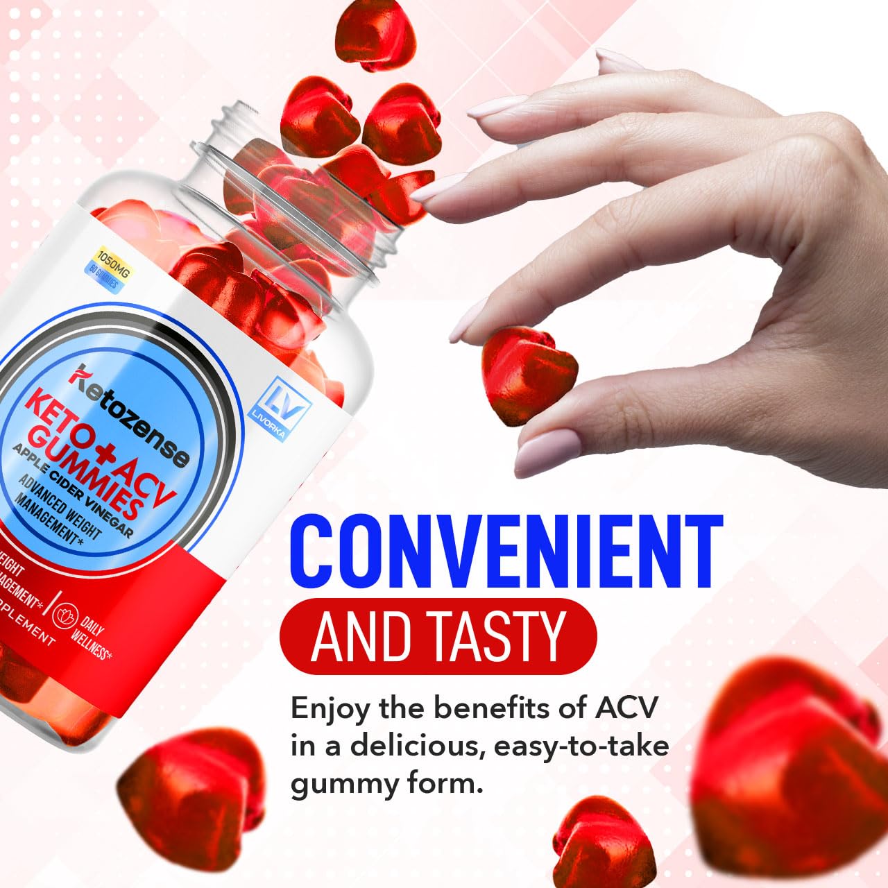 LIVORKA (3 Pack) Ketozense - KetozeneACV Gummies, Ketozense Gummies, KetozenseGummies, Ketozense ACV, Ketozense ACV 180 Gummies for 3 Months