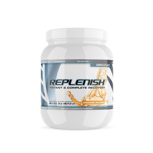 G6 Sports Nutrition Replenish Instant & Complete Recovery (Post Workout Formula, 11g of BCAAs & EAAs, 20g Whey Protein, 1000mg Creatine MagnaPower, Zero Refined Sugars) - 2lb Jar - Orange Mango