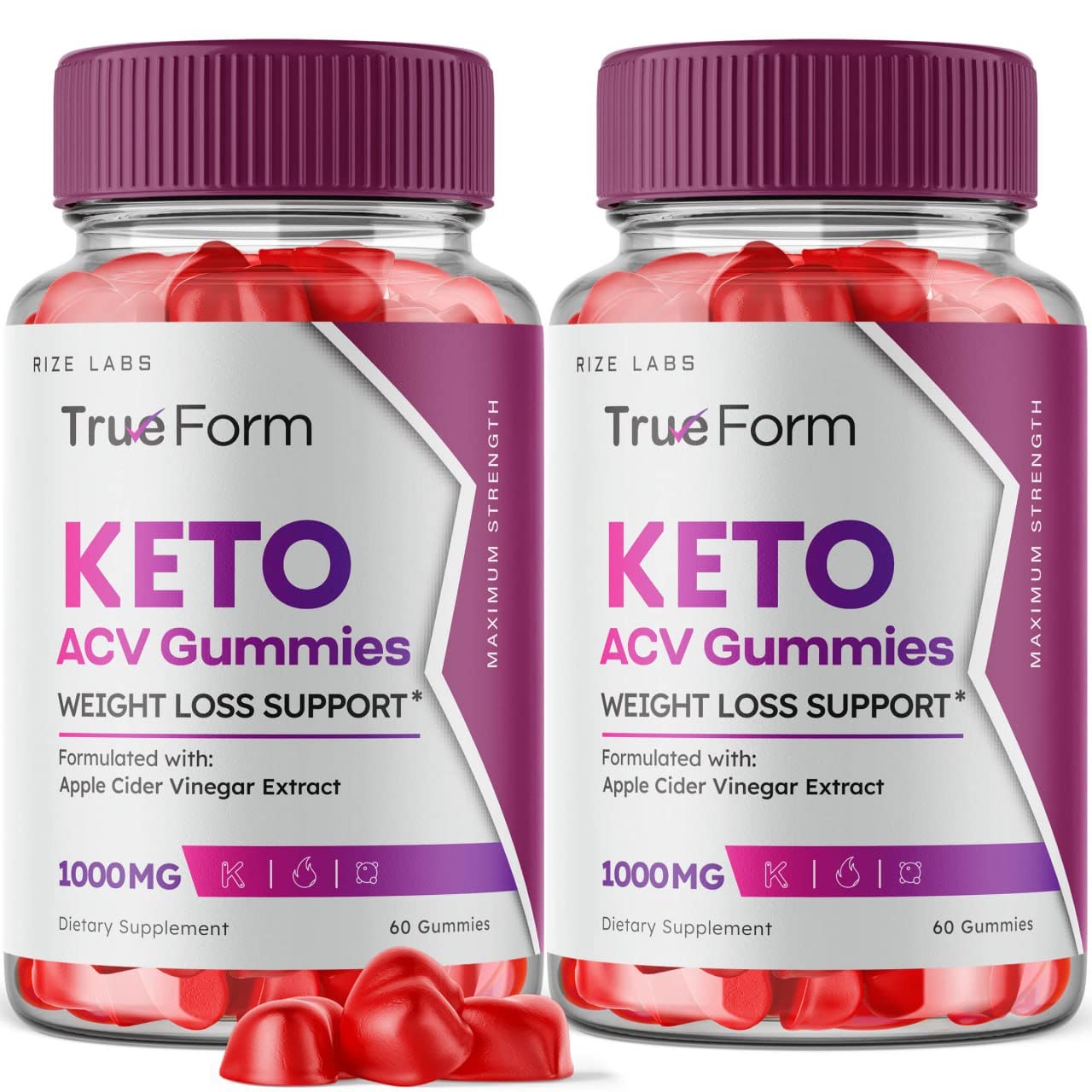 rize labs (2 Pack) True Form Keto Gummies - True Form Keto ACV Gummies for Weight Loss Support Belly Fat Apple Cider Vinegar Extract Keto+ACV Plus Supplement Energy avc Trueform Gomitas (120 Gummies)