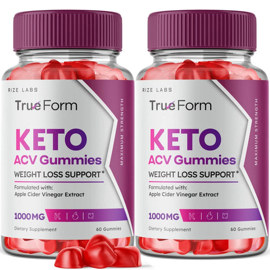 rize labs (2 Pack) True Form Keto Gummies - True Form Keto ACV Gummies for Weight Loss Support Belly Fat Apple Cider Vinegar Extract Keto+ACV Plus Supplement Energy avc Trueform Gomitas (120 Gummies)