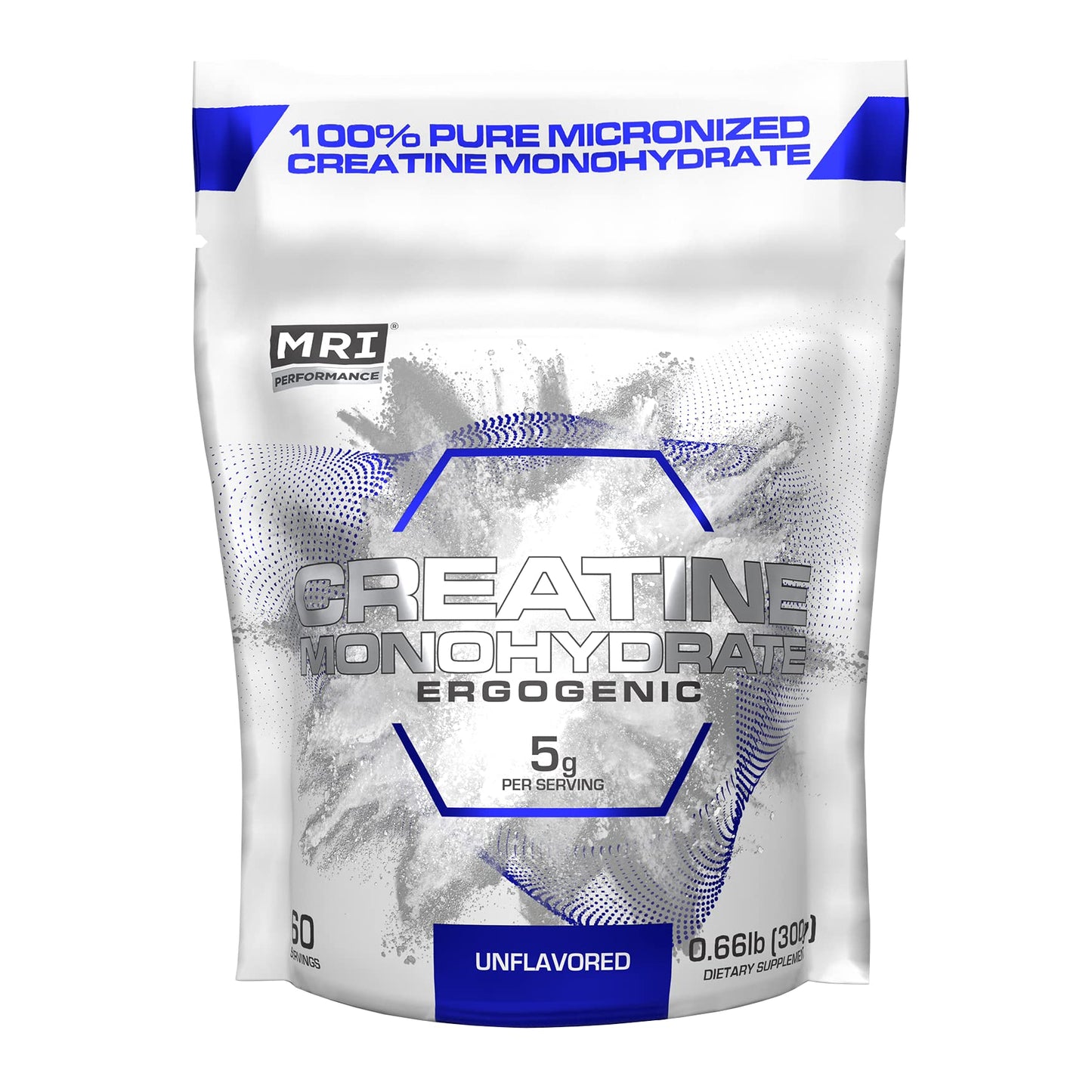 MRI Performance Creatine Monohydrate Powder 5g,100% Pure Micronized Creatine Supplement, Muscle Growth & Recovery, Build Muscle, Increase Strength, Performance, Endurance, 300g, 60 Serv, Unflavored