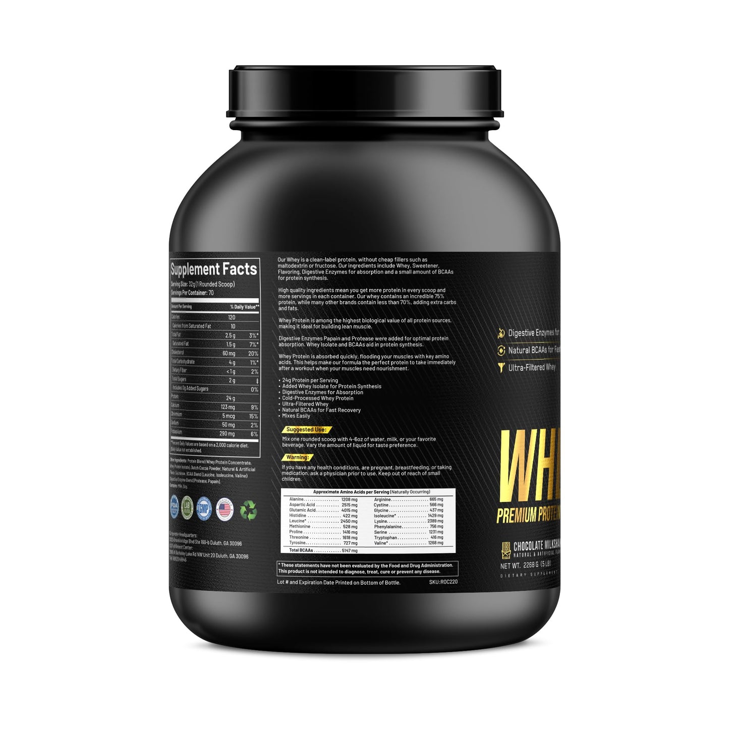 TRIUMPH VITAMIN 5lb Whey Protein Chocolate - 70 Servings
