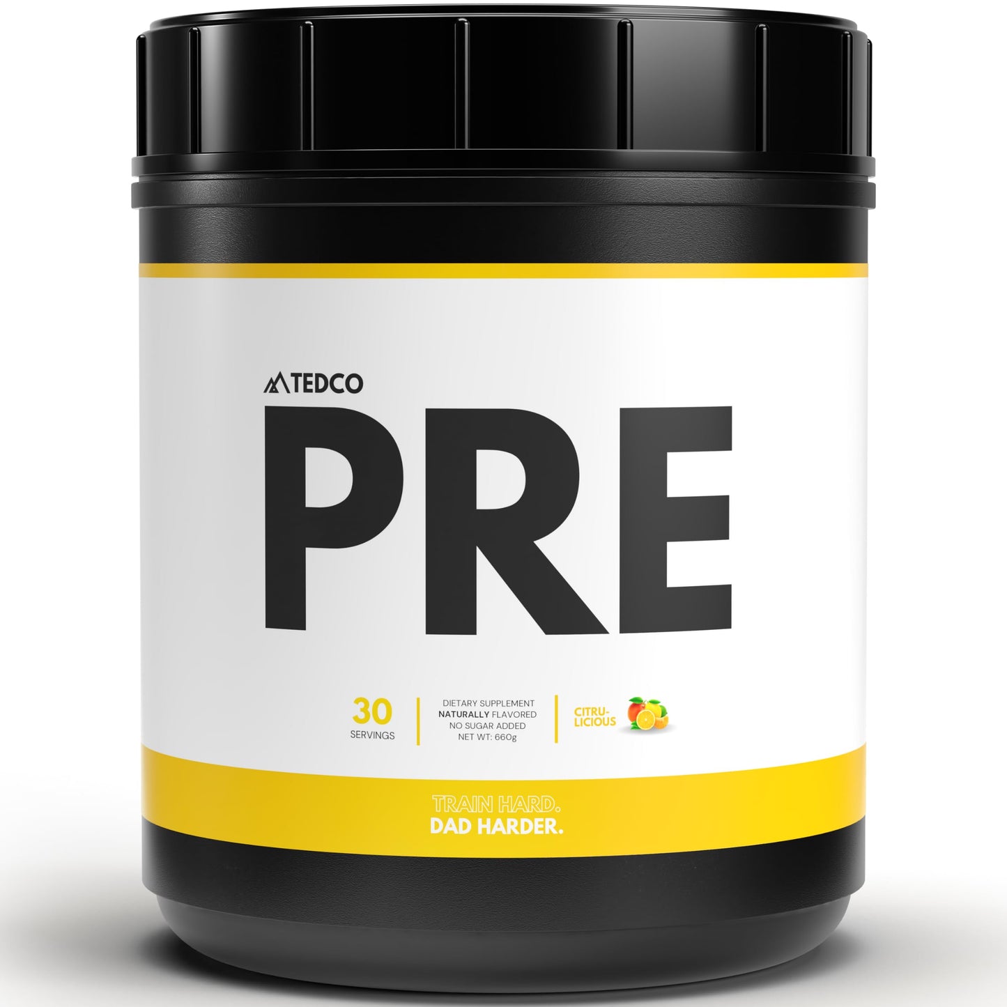 TEDCo Pre Workout Powder - All Natural Preworkout for Men, Zero Artificial Sweeteners - BCAA, Creatine, Beta Alanine, L-Citrulline - 30 Full Servings (Citrulicious)