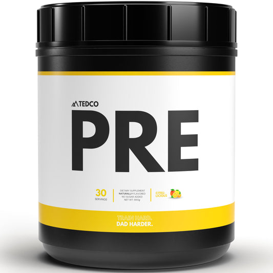 TEDCo Pre Workout Powder - All Natural Preworkout for Men, Zero Artificial Sweeteners - BCAA, Creatine, Beta Alanine, L-Citrulline - 30 Full Servings (Citrulicious)