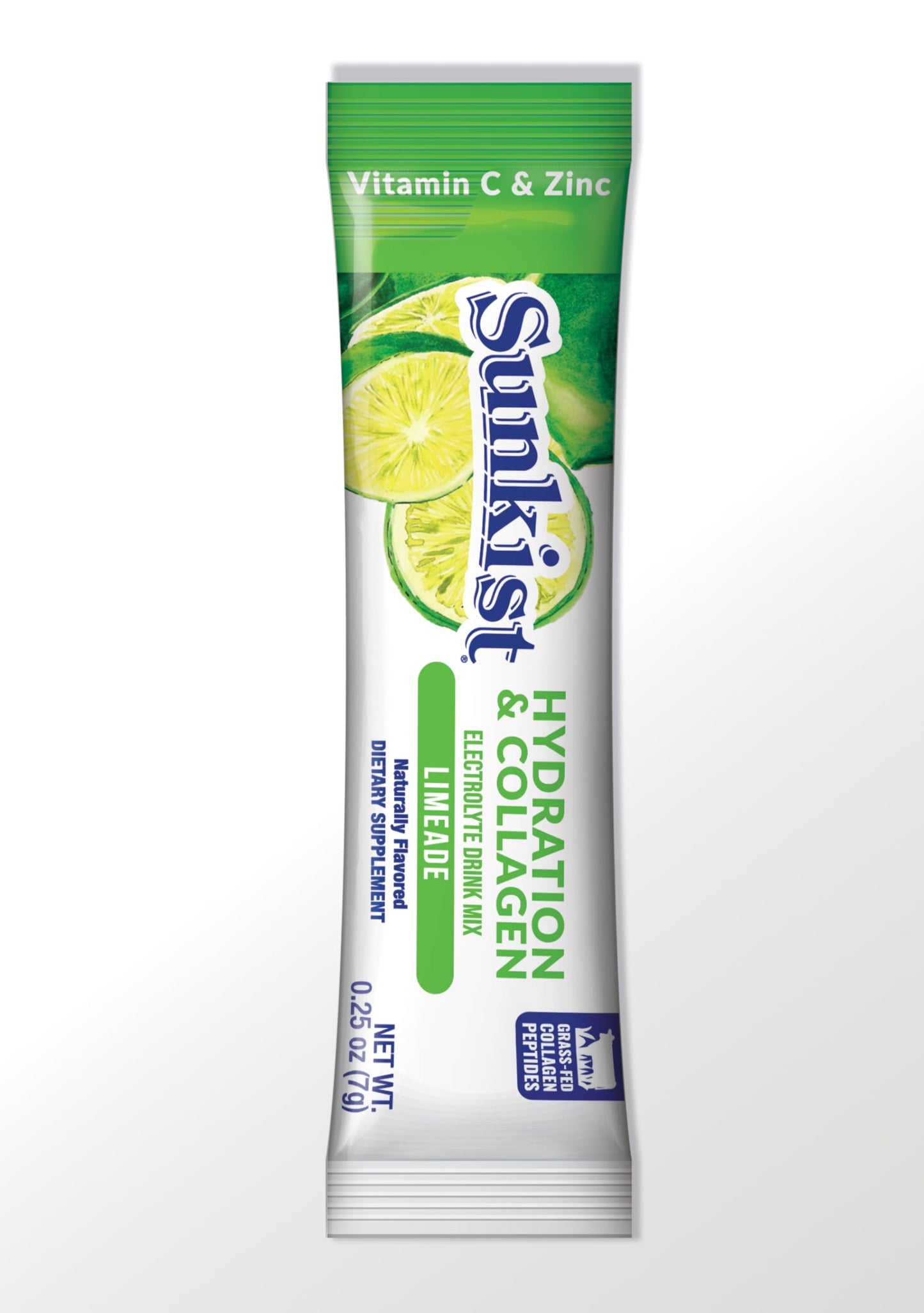 The Frozen Bean Harmony Proteins- Sunkist Collagen Drink Mix - Hydration Limeade Electrolyte Drink for Women with Vitamin C, Zinc, Collagen Peptides, Naturally Flavored - 20 Pack