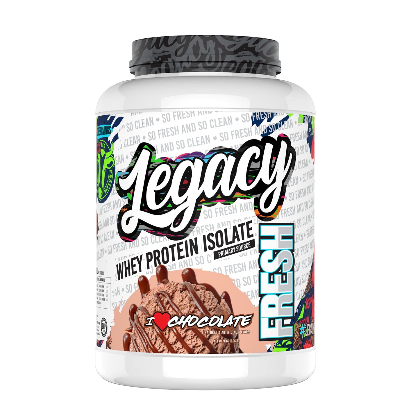 Legacy Supplements Fresh I <3 Chocolate 2lb |100% Pasture Fed Premium Whey Protein