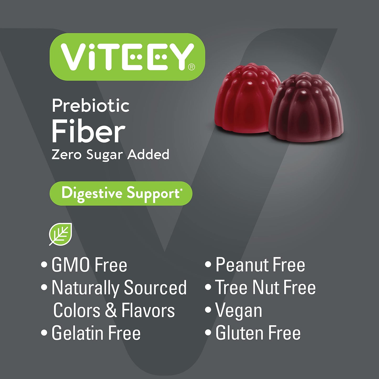 Prebiotic Fiber Gummies for Adults, 4g - Zero Sugar Added - Fiber Supplement Gummies for Digestive Health Regularity & Natural Weight Support - Vegan, Gelatin Free - Chewable Fruit Flavored Gummy