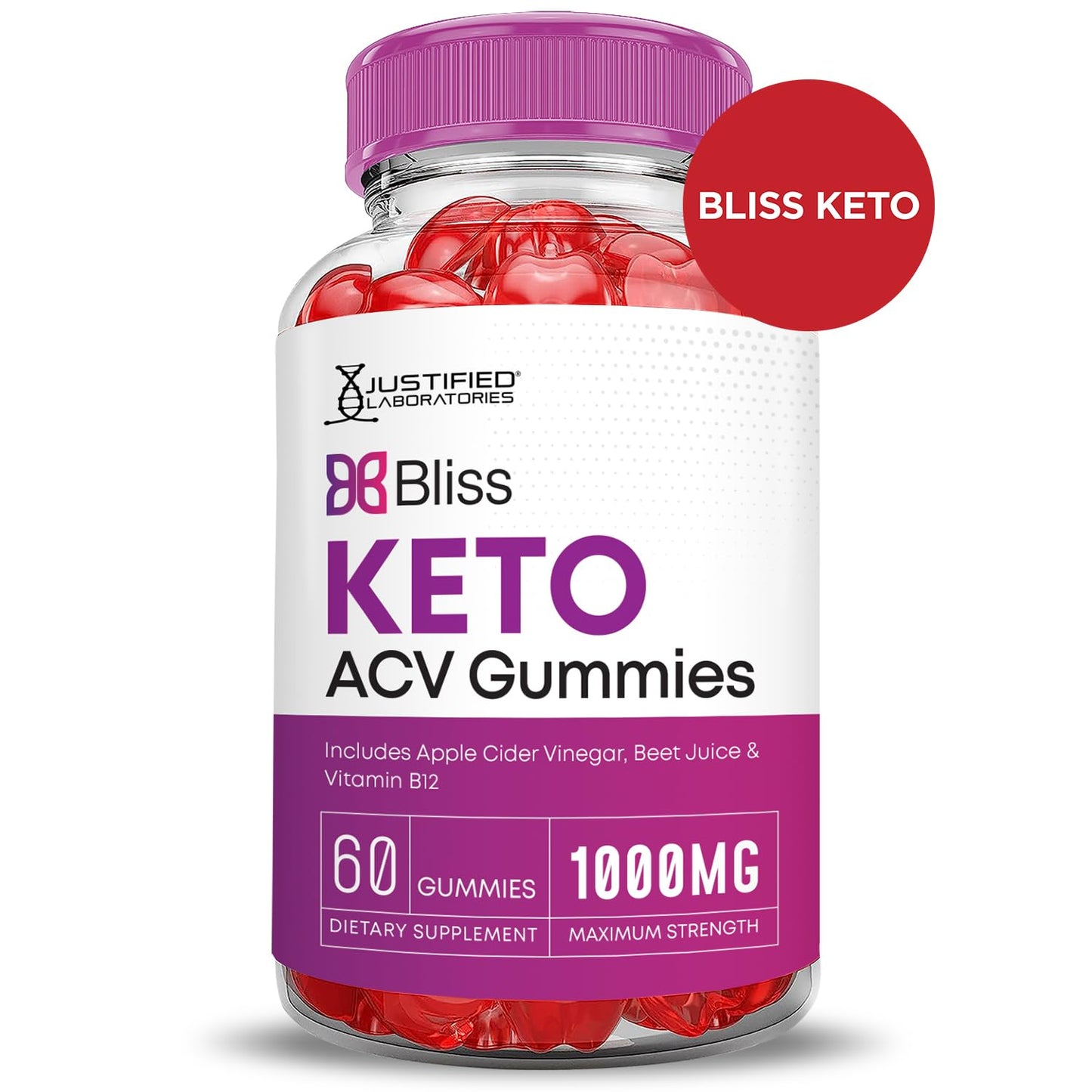 Bliss Keto ACV Gummies Advanced Formula 1000MG Bliss Keto Gummies Apple Cider Vinegar Boost Formulated with Pomegranate Beet Juice Powder B12 Vegan Non GMO 60 Gummys