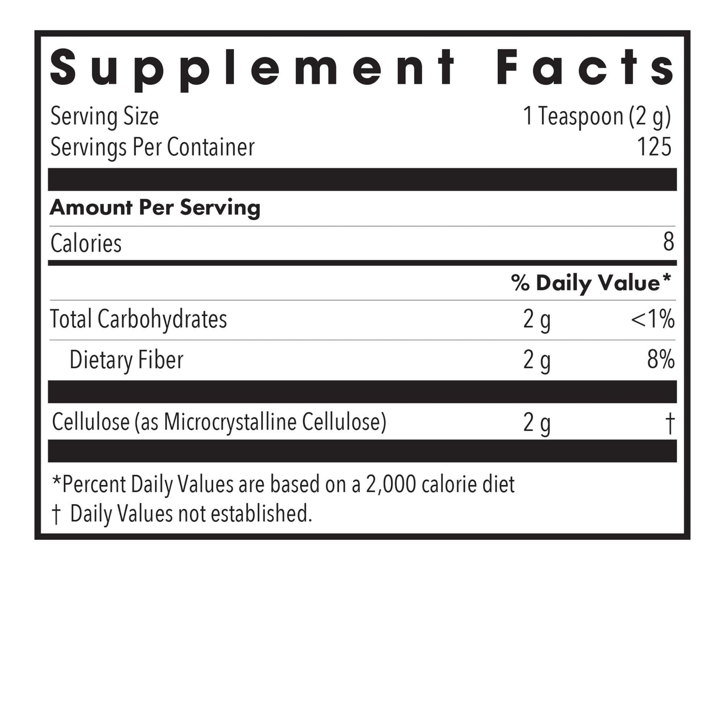 Allergy Research Group Cellulose Powder - Microcrystalline Cellulose Powder, 2000mg Insoluble Fiber Supplement, Powdered Cellulose, Non-Fermentable, Hypoallergenic - 8.8 Oz