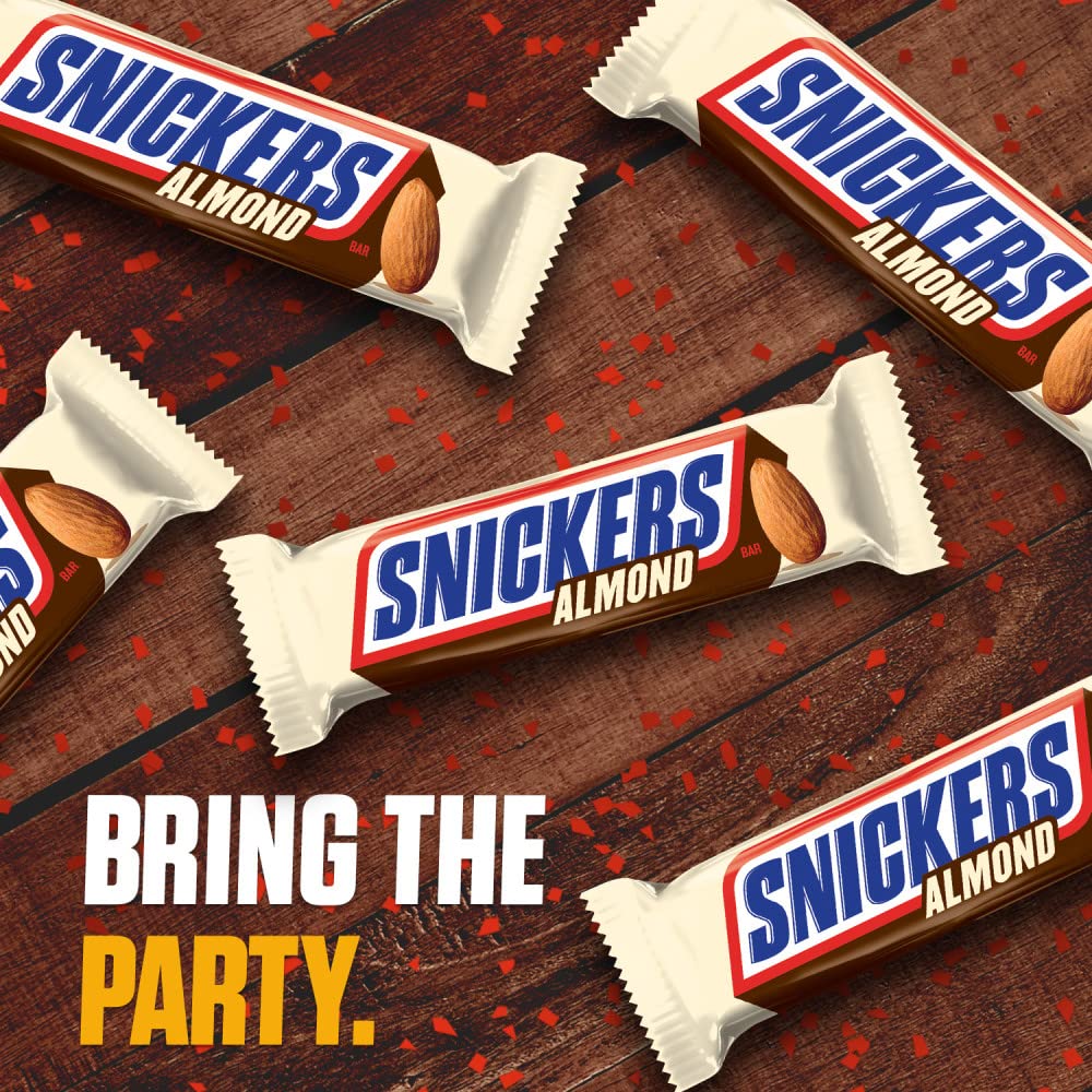 SNICKERS Candy Almond Milk Chocolate Bars Bulk Pack 176 oz Bars Pack of 24