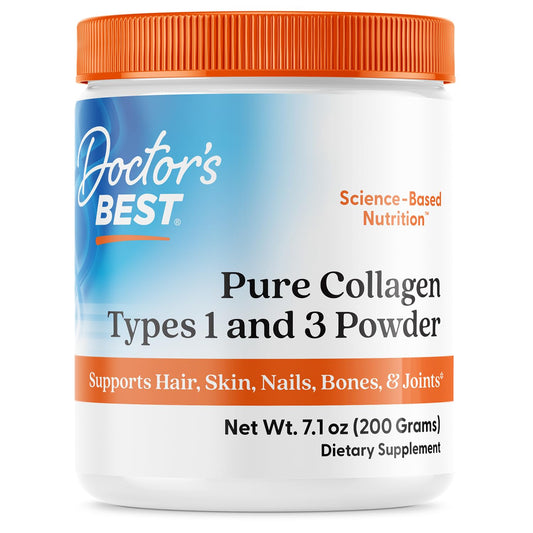 Doctor's Best Pure Collagen Types 1 & 3, Promotes Healthy Skin Hair & Nails - Bone & Joint Support, 7.1 Ounce (Pack of 1)