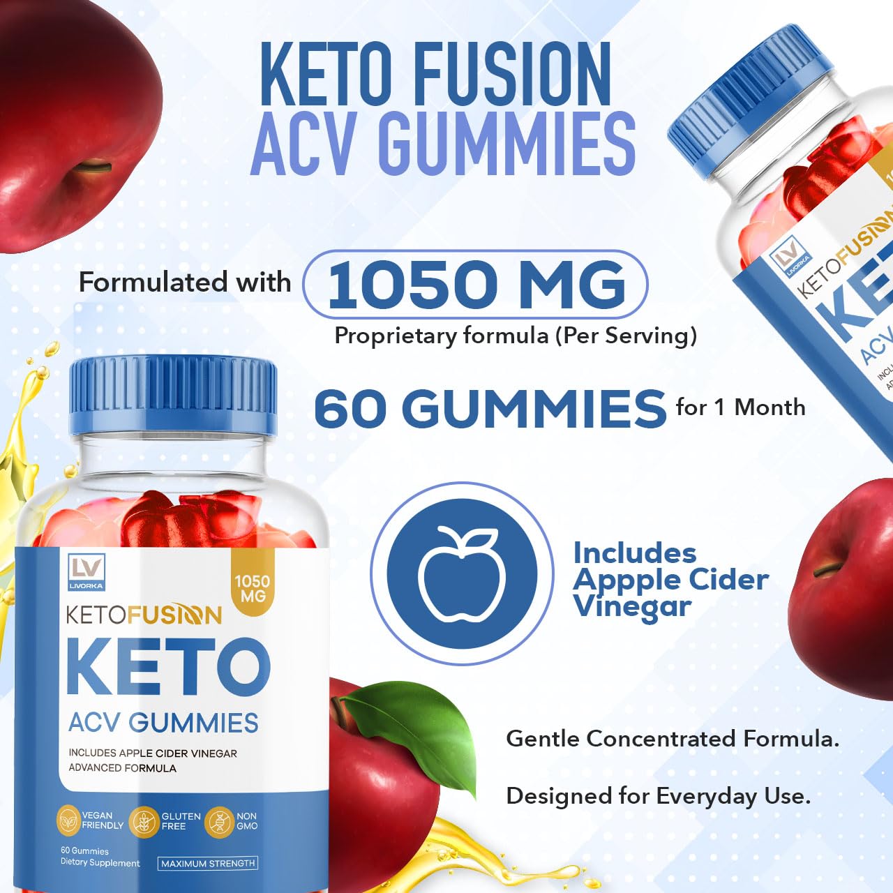 (5 Pack) Keto Fusion ACV Gummies, Keto Fusion Gummies, KetoFusion ACV Gummies, Keto Fusion Keto ACV Gummies, KetoFusion Gummies, Keto Fusion Apple Cider Vinegar Gummies, 300 Gummies for 5 Months