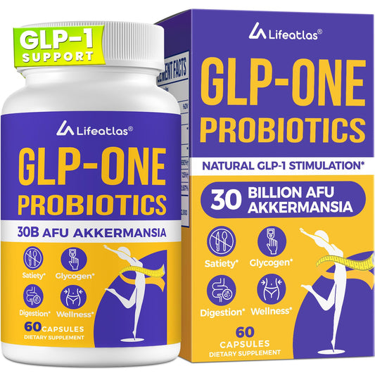 GLP-1 Supplement | Support GLP-1 Naturally, GLP1 with 30 Billion AFU Akkermansia Probiotic, GLP 1 Probiotics for Women & Men, GLP 1 Supplement for Gut, Digestive, Immune, Energy, GLP1 Levels, 60 Count