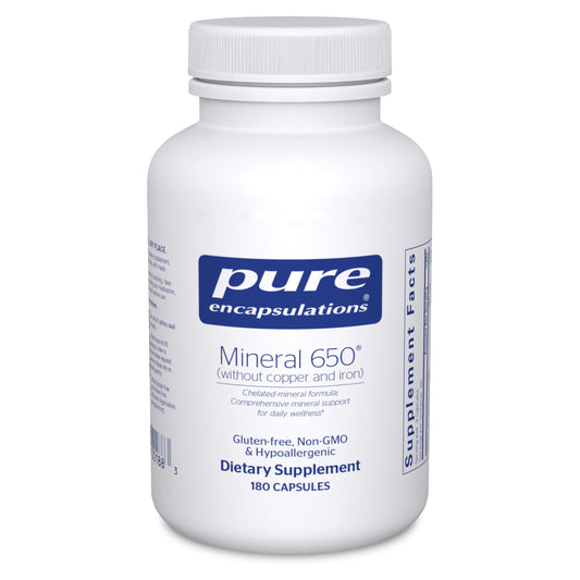 Pure Encapsulations Mineral 650 Without Copper & Iron | Hypoallergenic Combination of Balanced Chelated|Minerals | 180 Capsules