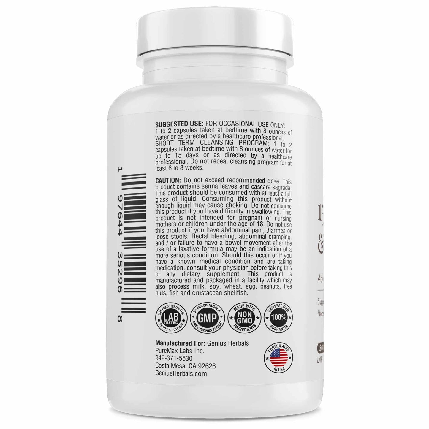 GENIUS HERBALS 15 Day Detox and Cleanse - Helps Eliminate Toxins, Supports Digestive Health