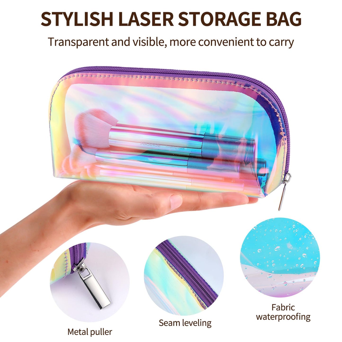 MAANGE 18 Pcs Makeup Brushes with Laser Bag, Premium Synthetic Makeup Brush Set Professional Makeup Tools Eyeshadow Eyebrow Foundation Blush Concealer Face Powder Blending Brushes Kit-Champange Gold