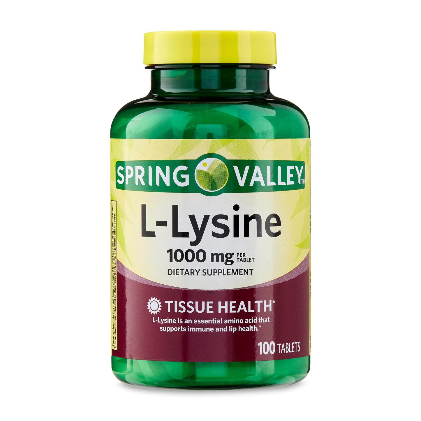 L-Lysine 1000mg Tablets - Essential Amino Acid for Immune Support, Collagen Formation, and Skin Health - High-Potency Lysine Supplement, 100 Count, Gluten-Free (Pack of 1)