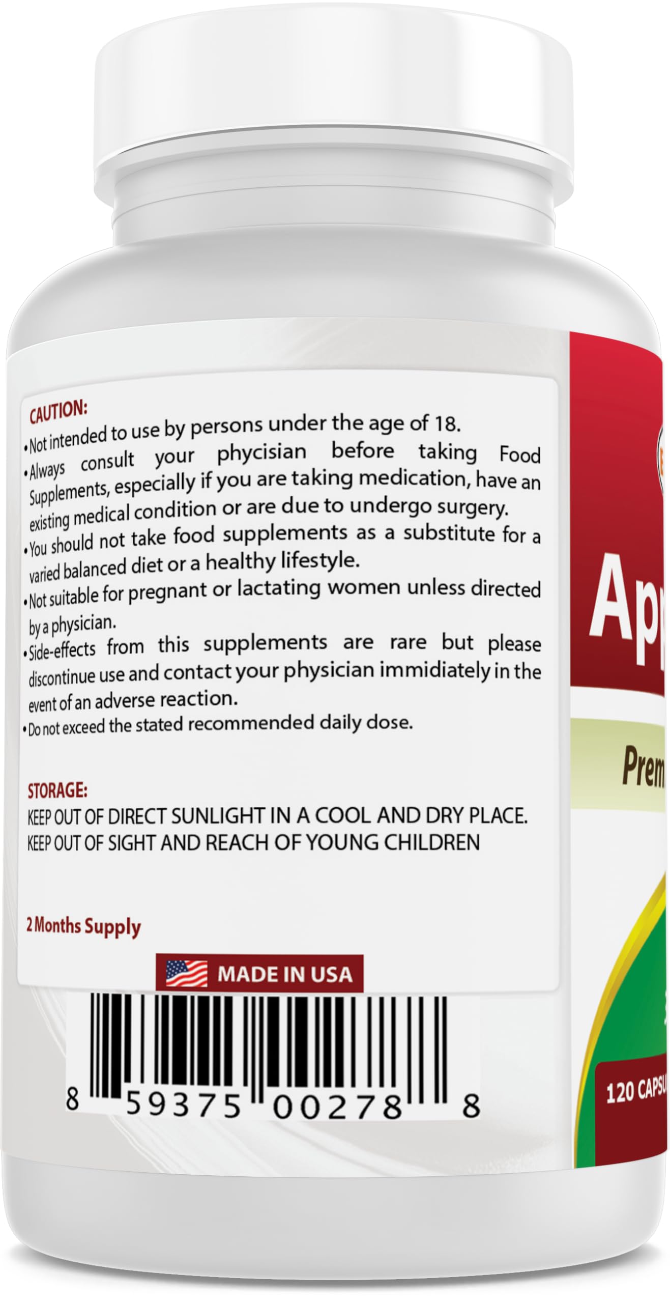 Best Naturals Apple Pectin 700 mg - Dietary Fiber - Intestinal Support - 120 Capsules (120 Count (Pack of 2))
