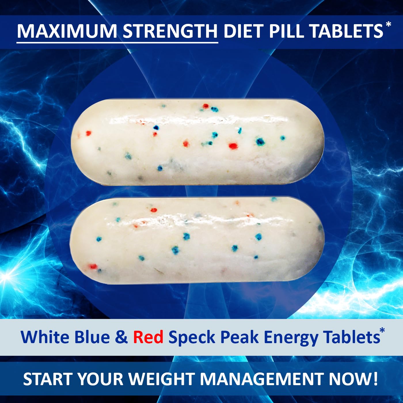 APEX-TX5 Weight Management Dietary Supplement 120 White Blue Red Speck Tablets Manufactured in the USA Highest Professional Quality